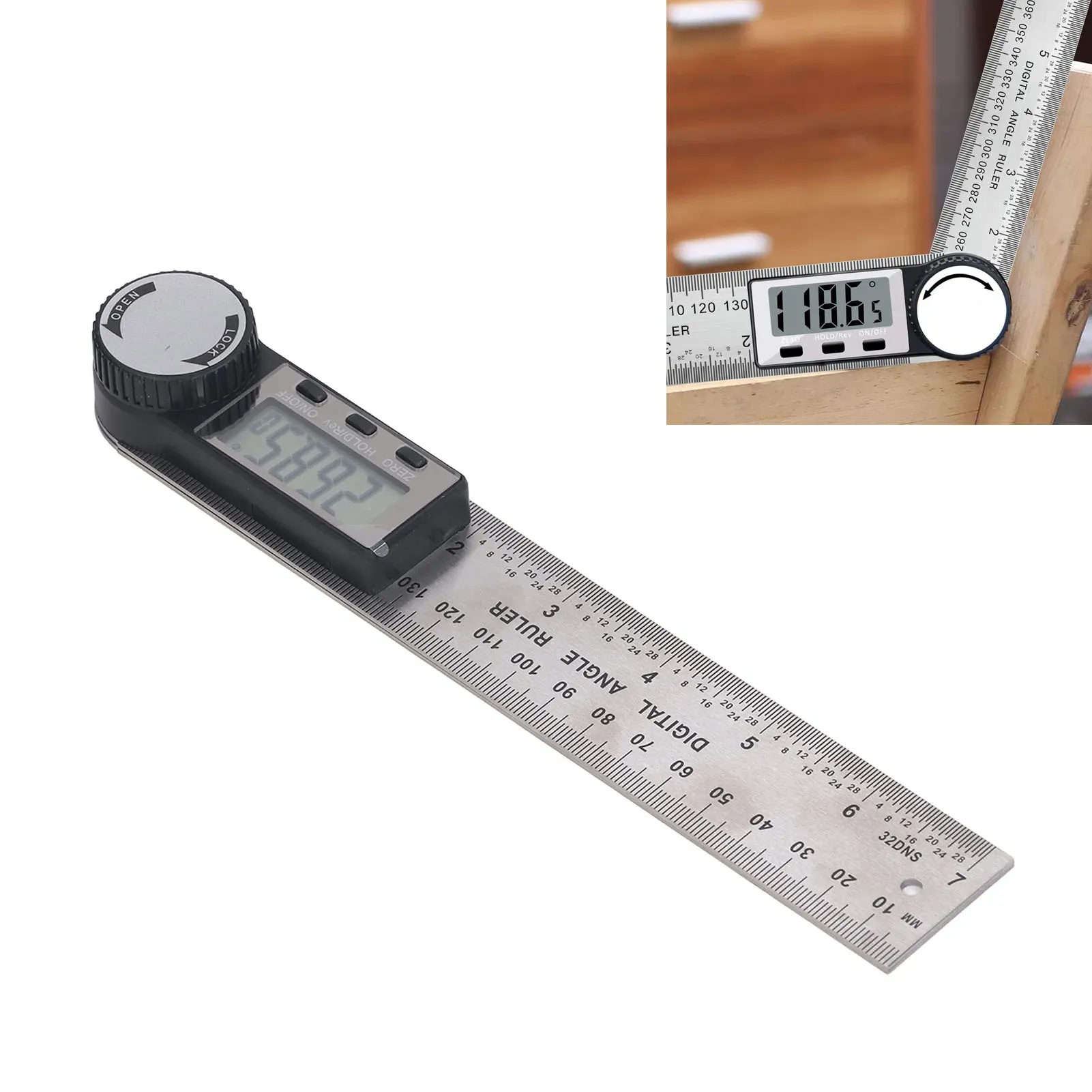 1 PC 2 in 1 Digital Angle Detector Scale Suitable for Woodworking Measurement Tools High Accuracy Mutifunction Tools