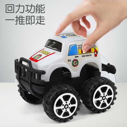 Children's educational cartoon off-road toy car 8 solid color pull-back plastic car toy car