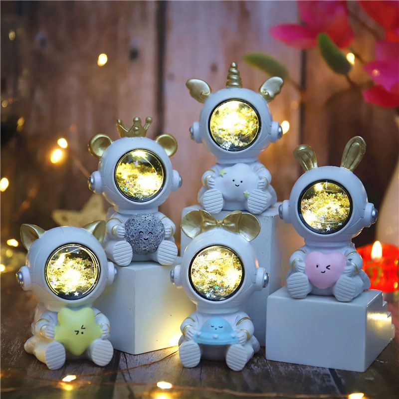 Creative astronaut blind box figurine for boys gift, galaxy guardian flying night light, star lamp gift