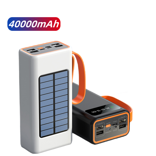 Large-capacity solar power bank 4 USB power banks 40000 mAh battery charger portable power bank solar panel