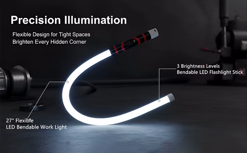 Portable rechargeable LED light bar, flexible inspection work light, suitable for car repairs