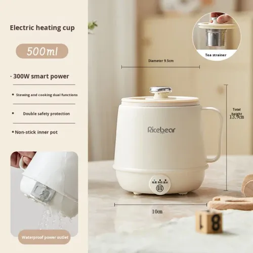 500ML cooking pot multi-functional cooking utensil travel water bottle tea pot made in China heating cup portable mini electric hot water kettle boil water