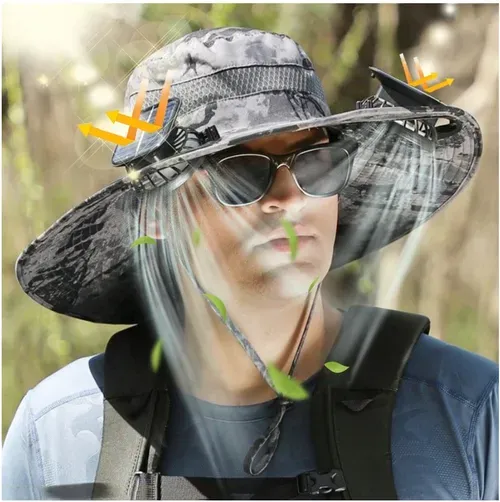 Men's Solar-Charging Sun Protection and Cooling Hat