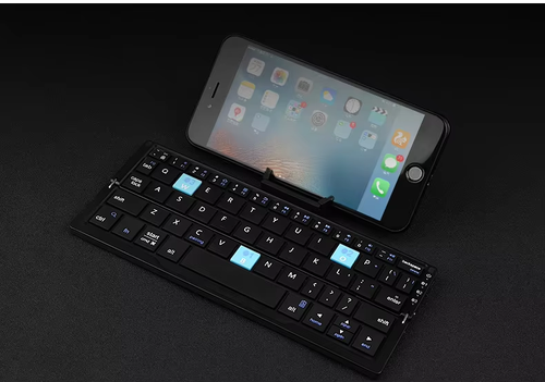 Mini Foldable Bluetooth Keyboard: Wireless, Portable, Compatible with Phones and Laptops, Rechargeable
