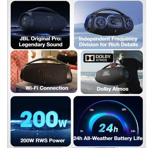 BOOMBOX3 WIFI Version Music God of 3rd Generation Wifi Stereo Sound Version Bluetooth Speaker, Portable Outdoor HIFI