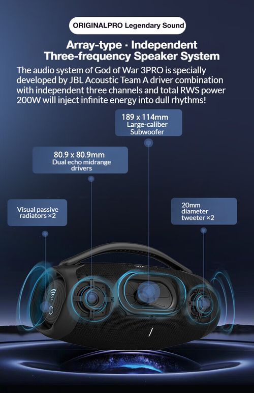 BOOMBOX3 WIFI Version Music God of 3rd Generation Wifi Stereo Sound Version Bluetooth Speaker, Portable Outdoor HIFI