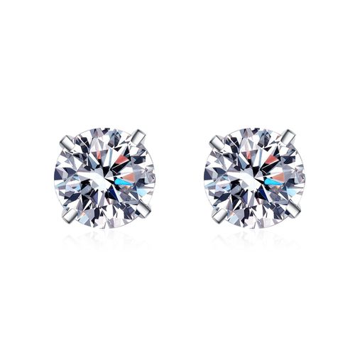 Moissanite Stud Earrings, 1ct-6ct DF Color