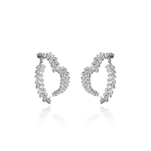 Metal Material Copper Main Stone Cubic Zircon Plating silver plated Size 4.4cm Weight About 25g