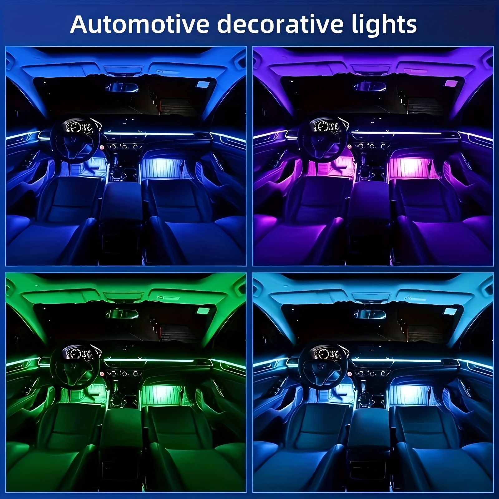 COD 5V USB Powered LED Car Dashboard Lights with Remote Control, Music Sync and Fiber Optic Interior Ambient Lighting