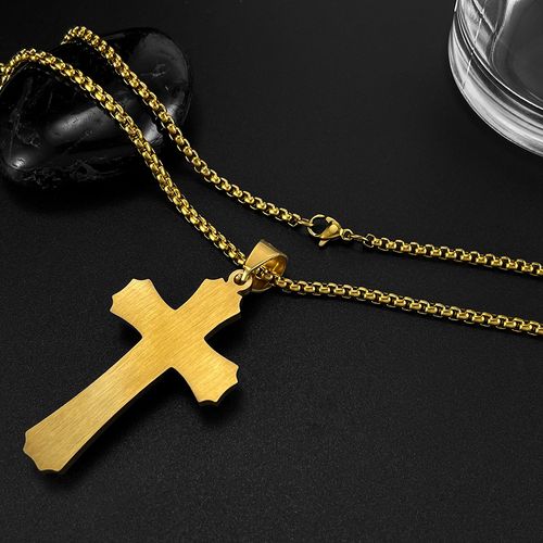 Classic Gold-Plated Cross Necklace, Personalized Christian Jewelry, Show Your Faith & Style