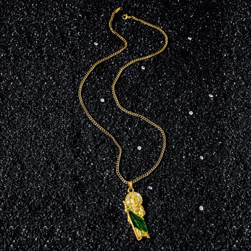 Gold Plated St. Jude Thaddaeus Necklace, Personalized Religious Jewelry to Showcase Your Faith and Elegance