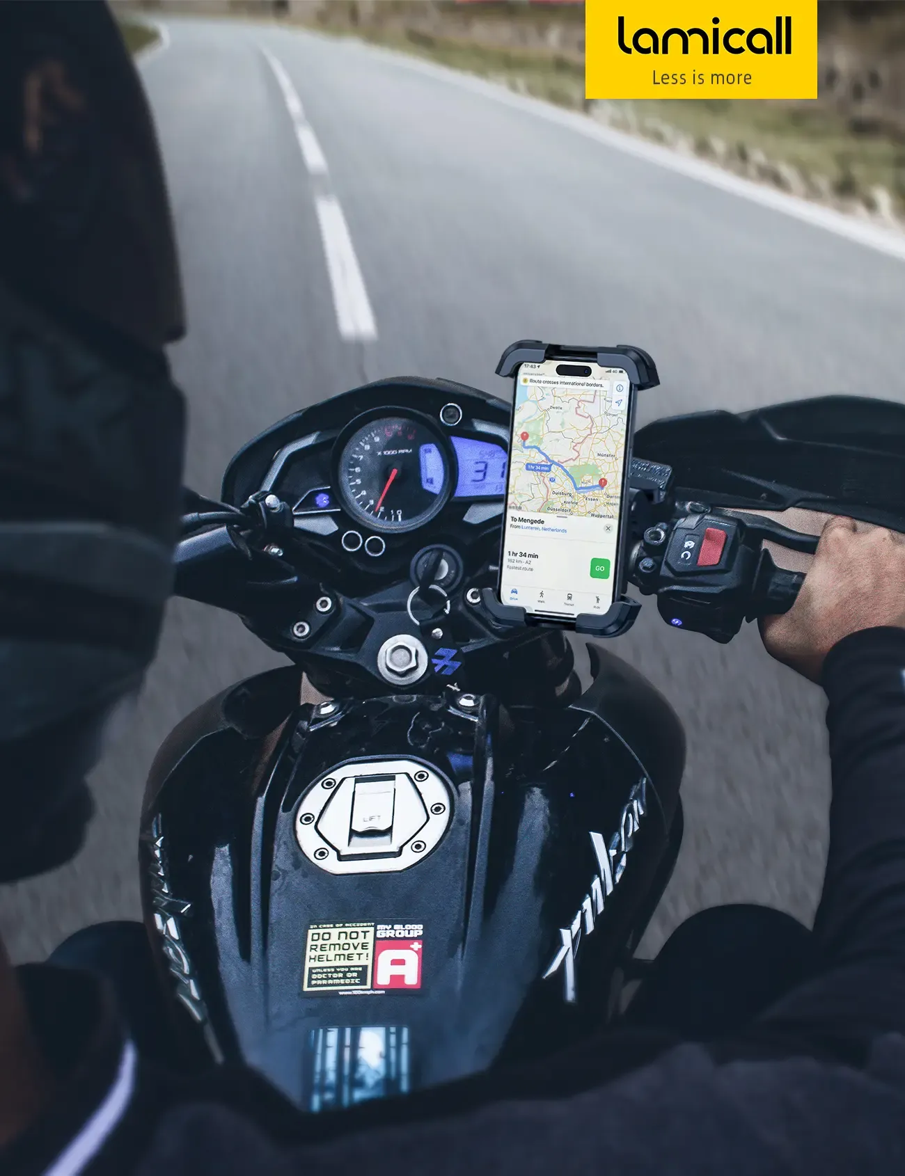Motorcycle Phone Holder – Dual Shock Absorption, Full Protection, 360° Rotatable Secure Mount