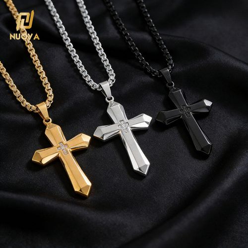 Gold Plated Cross Pendant – Rustproof Stainless Steel Religious Jewelry • Show Your Faith & Style