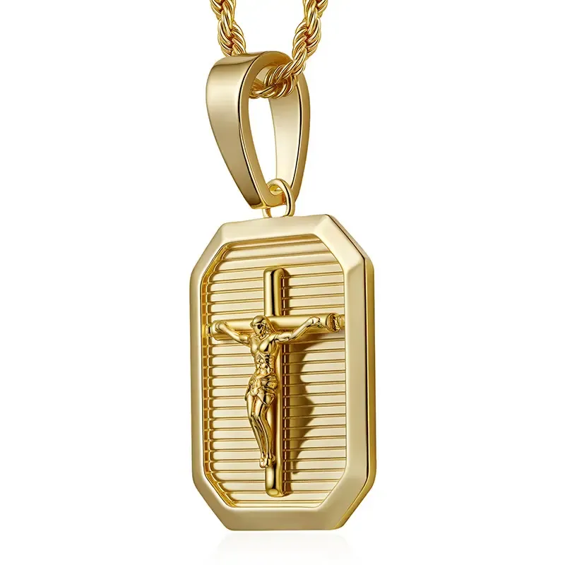 Premium Gold-Plated Jesus Cross Pendant, Durable, Fade & Tarnish Resistant, Ideal for Daily Wear & Gifting