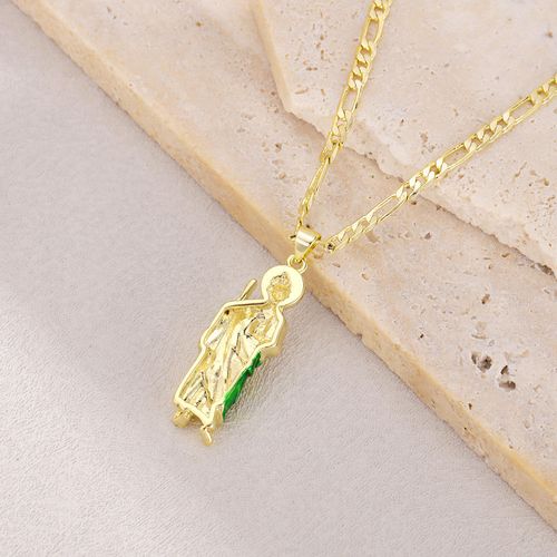 Gold Plated St. Jude Thaddaeus Necklace, Personalized Religious Jewelry to Showcase Your Faith and Elegance