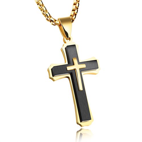 Classic Gold-Plated Cross Necklace, Personalized Christian Jewelry, Show Your Faith & Style