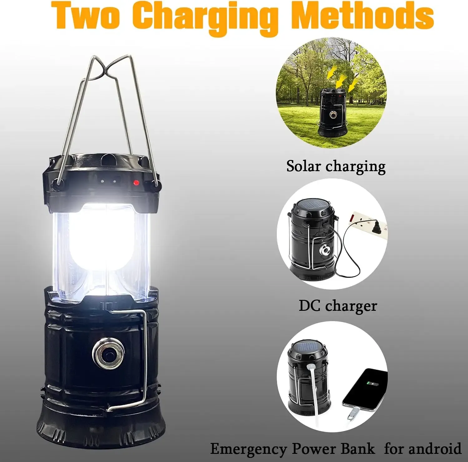 Lightweight Waterproof Emergency Light, Solar & USB Rechargeable, Perfect for Power Outages, Camping & Emergency Situations