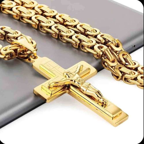 Gold Plated Vintage Jesus Cross Pendant Necklace, Personalized Christian Jewelry to Express Your Faith & Style