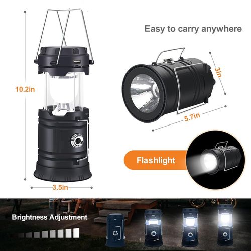 Lightweight Waterproof Emergency Light, Solar & USB Rechargeable, Perfect for Power Outages, Camping & Emergency Situations