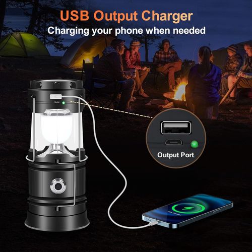 Lightweight Waterproof Emergency Light, Solar & USB Rechargeable, Perfect for Power Outages, Camping & Emergency Situations