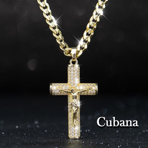 ✝️ Gold Plated Jesus Cross Pendant Necklace, Suitable for Daily Wear