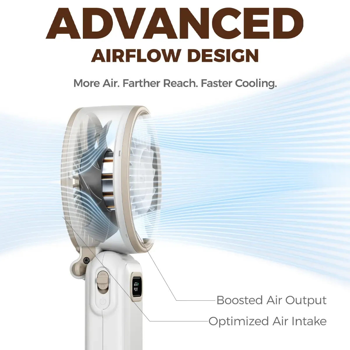 Portable Handheld Turbo Fan with 15 Hours Battery Life, 100 Wind Speed Levels, 5-in-1 Foldable Design. Suitable for Summer Travel, Outdoor Activities, Beach, Indoor Office and Other Occasions. A Multi-functional Fan. Black.