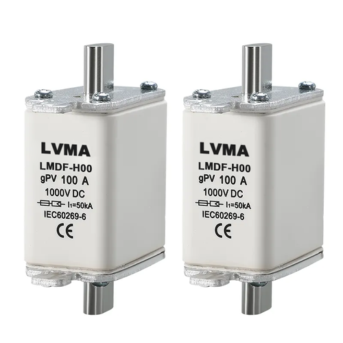 LVMA DC1000V 32A-100A Ceramic Fuse Link Plastic Electric Fusible for Solar PV System 00 Size GPV Fuse Holder with Fuse Base