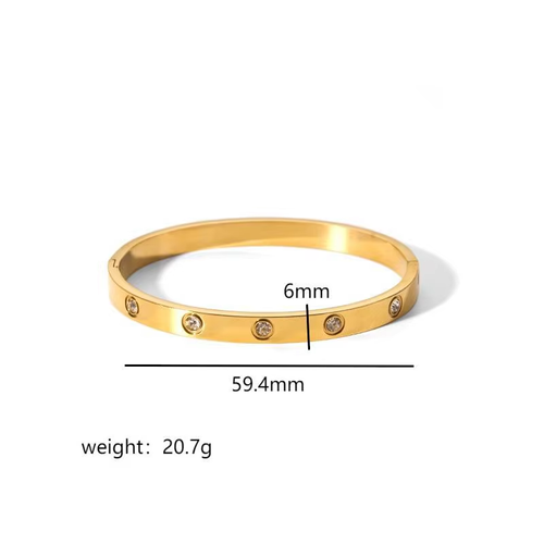 MICCI Anti Tarnish Jewelry 18K Gold Plated Fashion Stackable Women Stainless Steel Bracelet