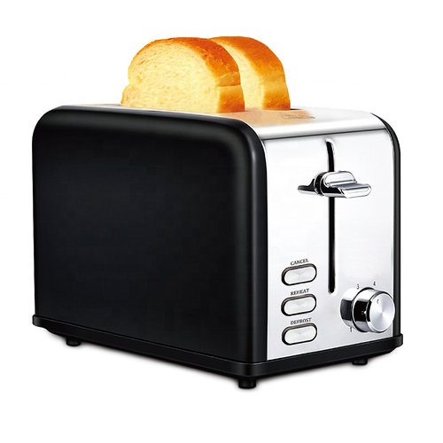 Modern Style Stainless Steel with Extra Wide Slot Compact 2 Slice Bread Toaster with Grill