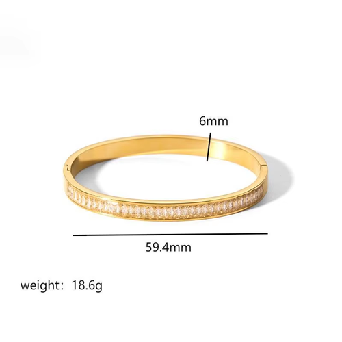 MICCI Anti Tarnish Jewelry 18K Gold Plated Fashion Stackable Women Stainless Steel Bracelet