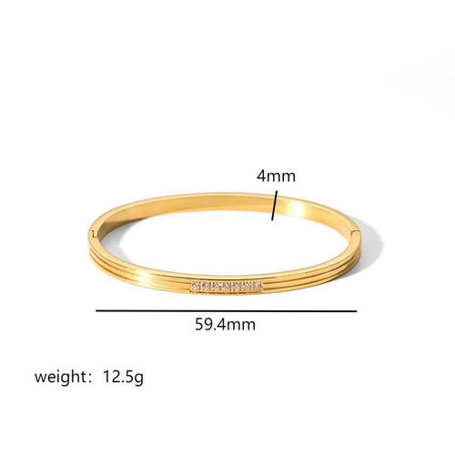 MICCI Anti Tarnish Jewelry 18K Gold Plated Fashion Stackable Women Stainless Steel Bracelet