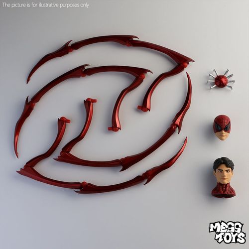 Hot New MessToys Spider-Man PVC Action Figure Black Red Anime Military Theme Toy Figurine Superhero Character Decorating