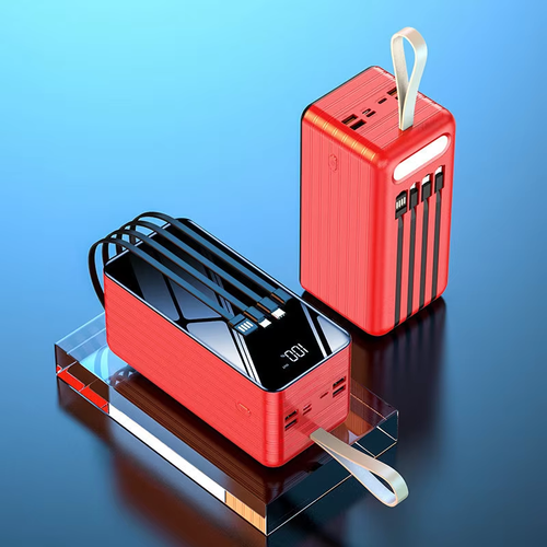 Big Capacity Power Bank 100000mah 80000mah Portable Charger Shared Power Bank With Built in Cable