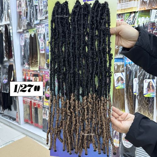 Colorful 20inch 3x butterfly Lock Braiding Hair Long Length Pre Looped 24strands Ombre Color Crochet butterfly Loc Hair