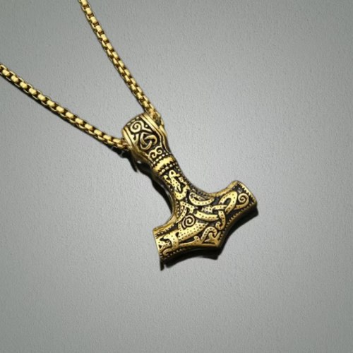 Cross-border hot selling retro lion head owl Thor's hammer demon eye trinity knot arrow necklace pendant jewelry wholesale