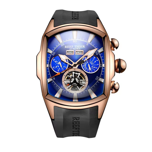 Reef Tiger Top Brand Luxury Big Watch for Men Mechanical Tourbillon Sport Watches Relogio Masculino RGA3069