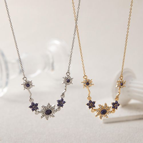 New Model Hot-Selling High-End Luxury Women's Necklace Fresh Sweet Purple Sunflower Princess Niche Fashion Chains