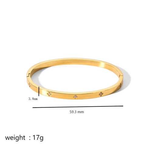 MICCI Anti Tarnish Jewelry 18K Gold Plated Fashion Stackable Women Stainless Steel Bracelet