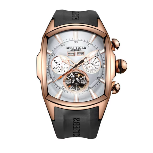 Reef Tiger Top Brand Luxury Big Watch for Men Mechanical Tourbillon Sport Watches Relogio Masculino RGA3069