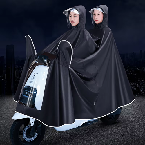 Hot Sale Customizable Classic Style Oxford Cloth Rain Poncho Long Windproof Waterproof Car Cover Double Raincoat for Two Adults