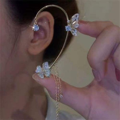 SongYi Wholesale Special Design Hot Selling Shiny Zircon Trendy Butterfly Ear Cuff