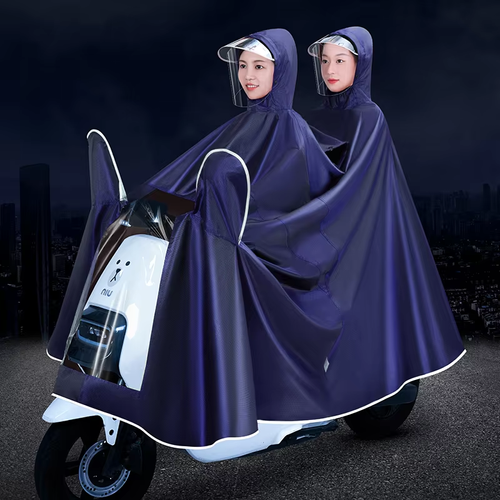 Hot Sale Customizable Classic Style Oxford Cloth Rain Poncho Long Windproof Waterproof Car Cover Double Raincoat for Two Adults