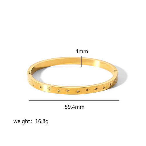 MICCI Anti Tarnish Jewelry 18K Gold Plated Fashion Stackable Women Stainless Steel Bracelet