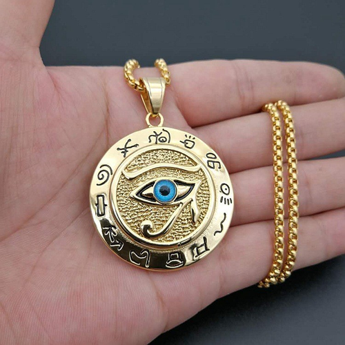 Cross-border hot selling retro lion head owl Thor's hammer demon eye trinity knot arrow necklace pendant jewelry wholesale