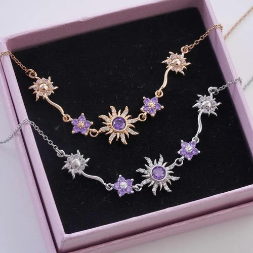 New Model Hot-Selling High-End Luxury Women's Necklace Fresh Sweet Purple Sunflower Princess Niche Fashion Chains