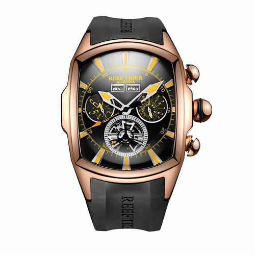 Reef Tiger Top Brand Luxury Big Watch for Men Mechanical Tourbillon Sport Watches Relogio Masculino RGA3069
