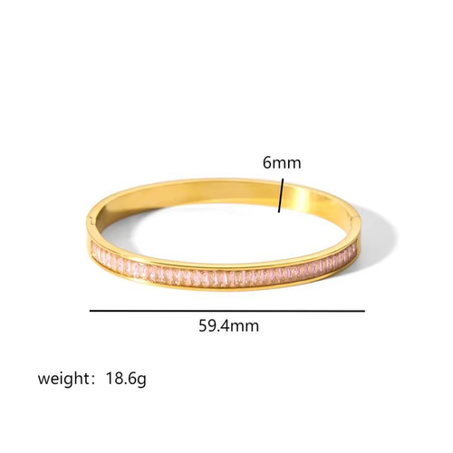 MICCI Anti Tarnish Jewelry 18K Gold Plated Fashion Stackable Women Stainless Steel Bracelet