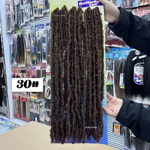 Colorful 20inch 3x butterfly Lock Braiding Hair Long Length Pre Looped 24strands Ombre Color Crochet butterfly Loc Hair