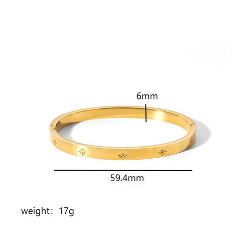 MICCI Anti Tarnish Jewelry 18K Gold Plated Fashion Stackable Women Stainless Steel Bracelet