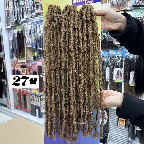 Colorful 20inch 3x butterfly Lock Braiding Hair Long Length Pre Looped 24strands Ombre Color Crochet butterfly Loc Hair